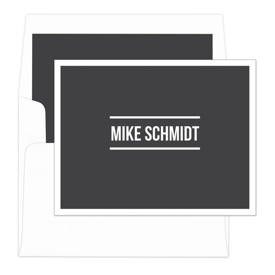 Charcoal Bold Foldover Note Cards
